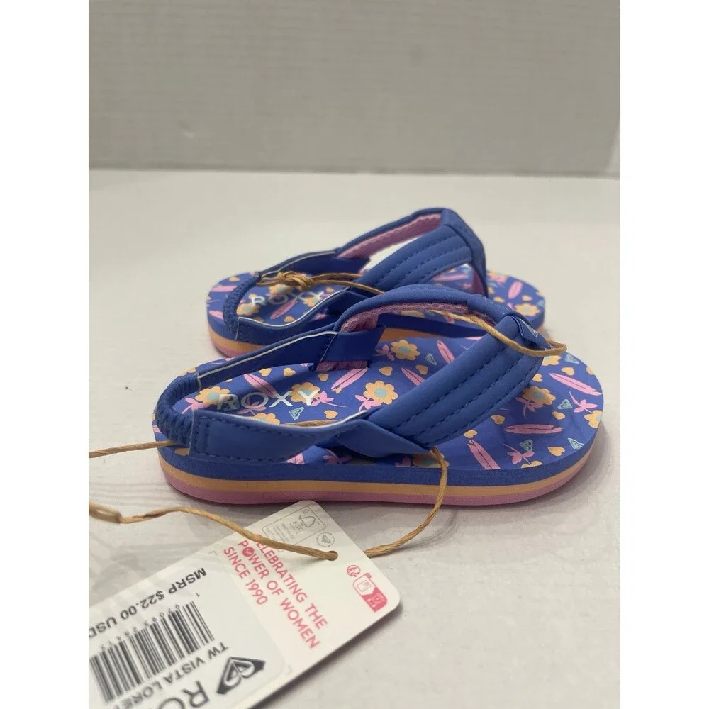 Roxy Kids Vista Loreto Little Girls Shoes Size 5 Pink/Blue New With Tags